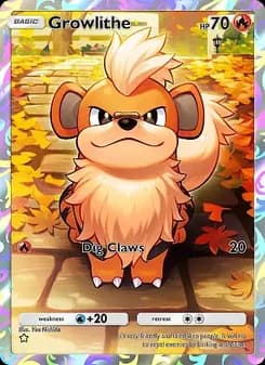 Growlithe card in English