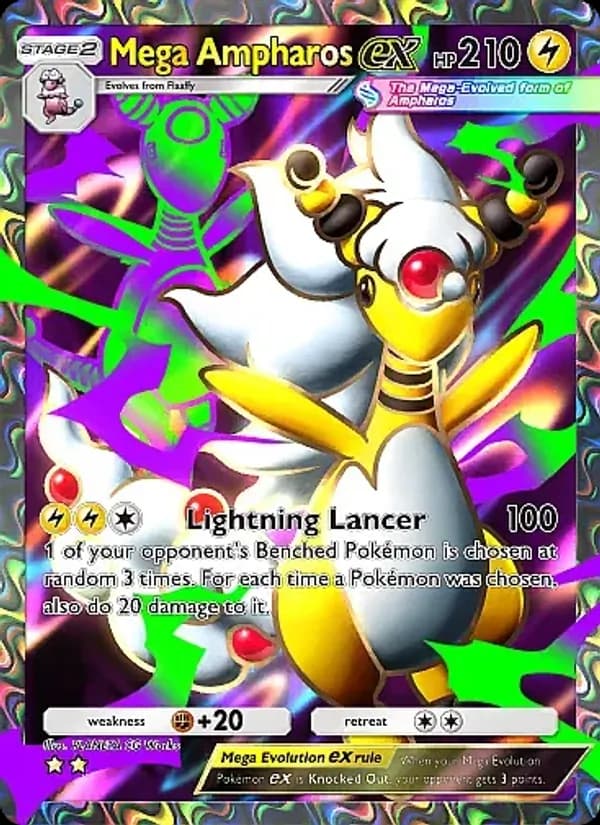 Mega Ampharos ex card in English