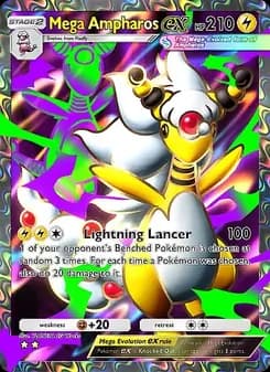 Mega Ampharos ex card in English