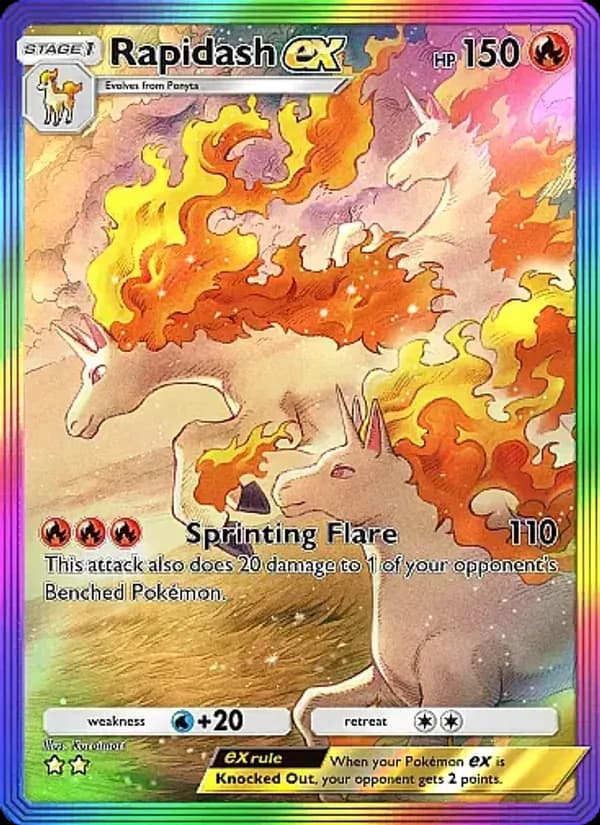 Rapidash ex card in English