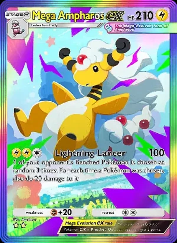 Mega Ampharos ex card in English