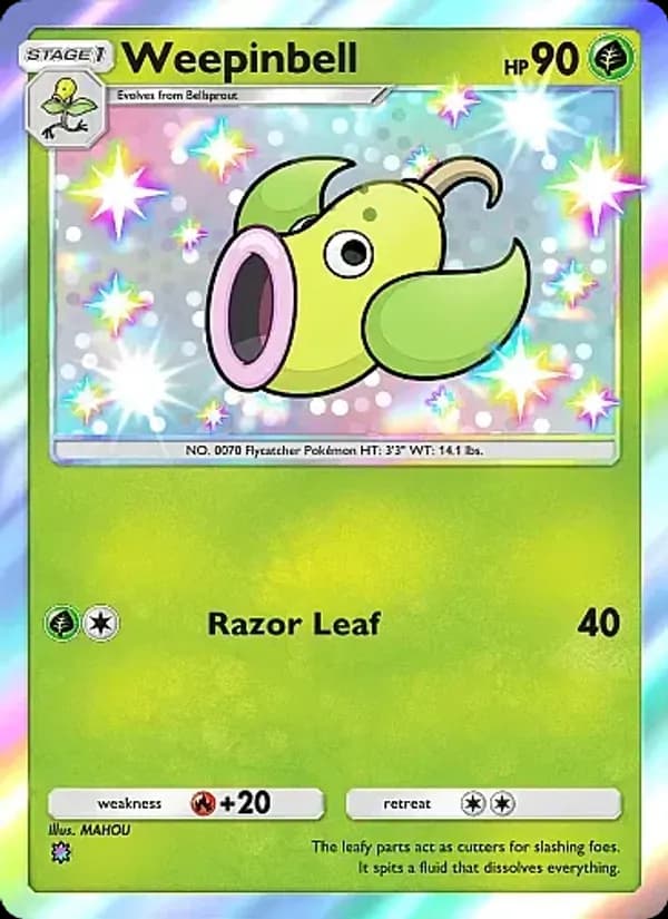 Weepinbell card in English