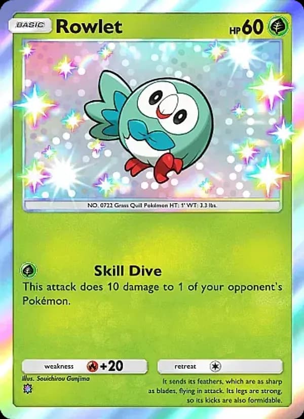 Rowlet card in English