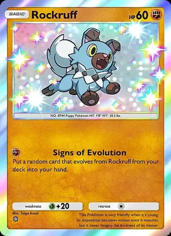 Rockruff card in English