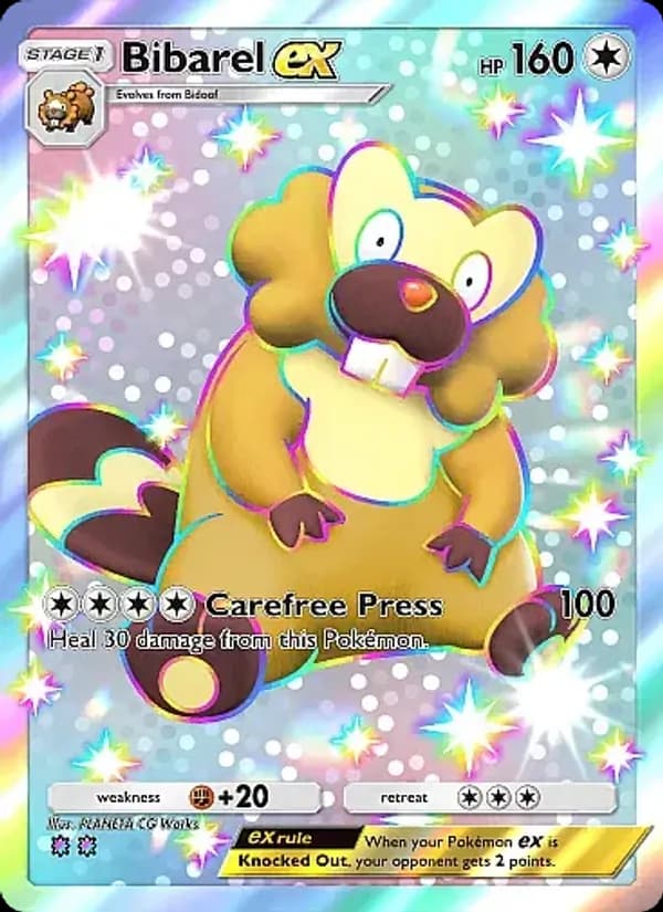 Bibarel ex card in English