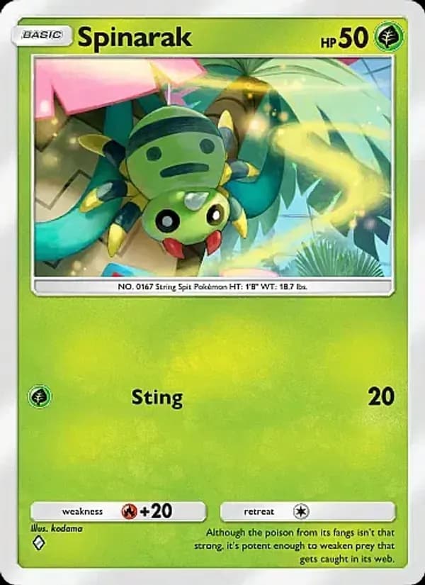 Spinarak card in English