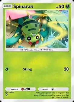 Spinarak card in English