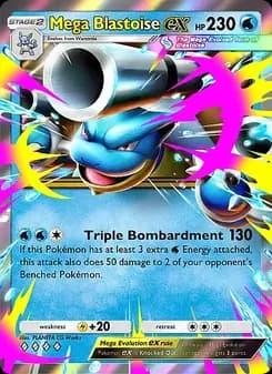 Mega Blastoise ex card in English