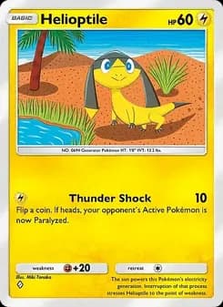 Helioptile card in English