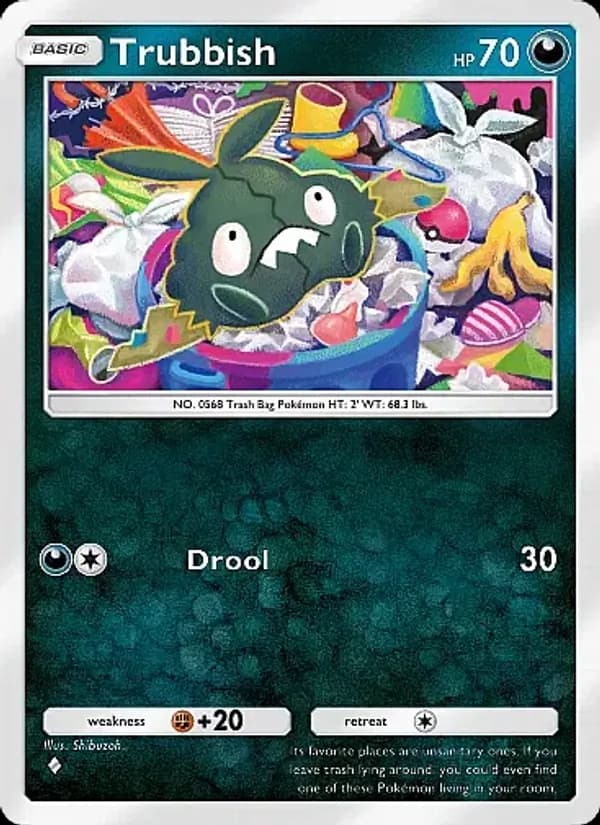 Trubbish card in English