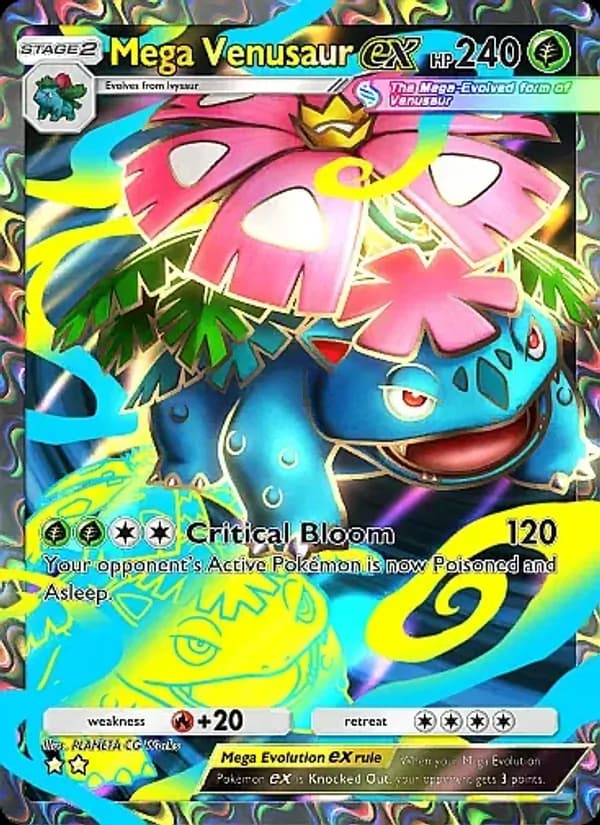 Mega Venusaur ex card in English