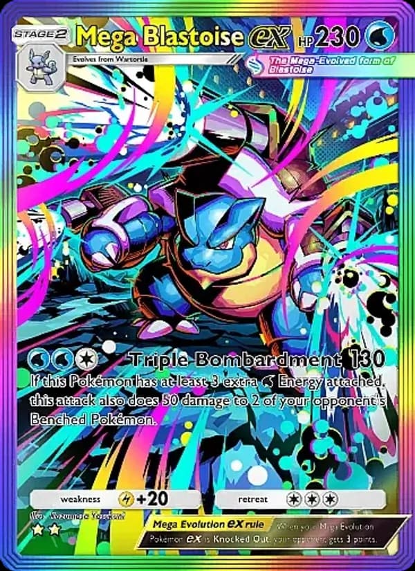 Mega Blastoise ex card in English
