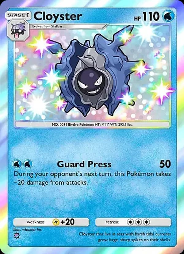 Cloyster card in English