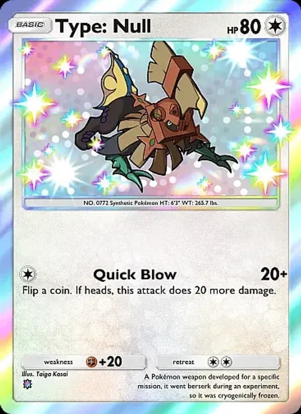 Type: Null card in English