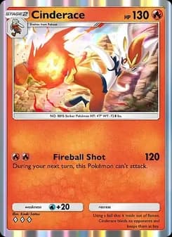 Cinderace card in English