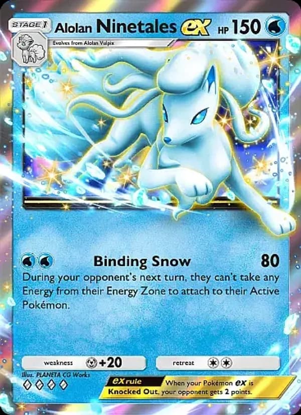Alolan Ninetales ex card in English