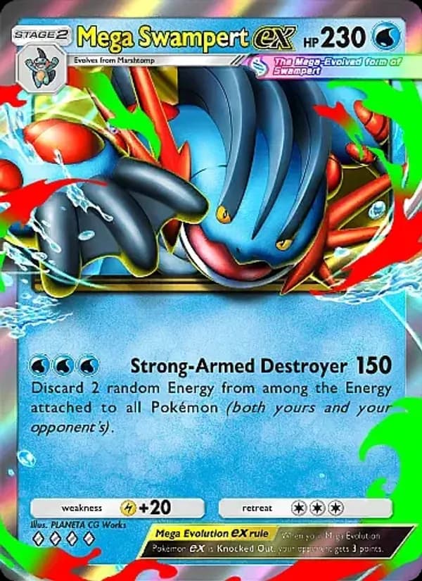 Mega Swampert ex card in English