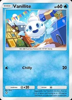 Vanillite card in English