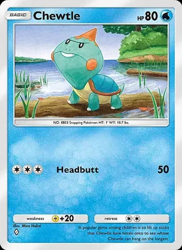 Chewtle card in English