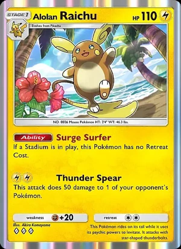 Alolan Raichu card in English