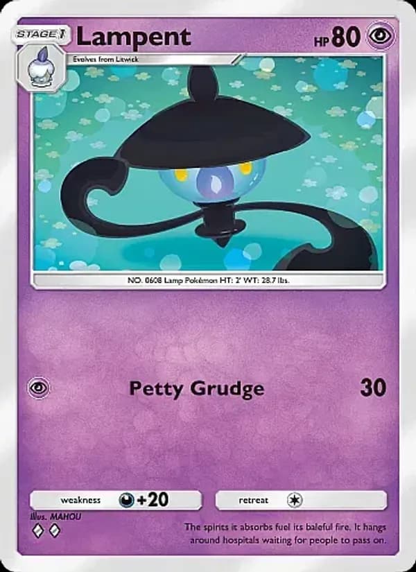 Lampent card in English