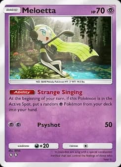 Meloetta card in English