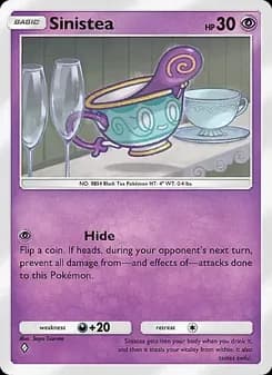 Sinistea card in English