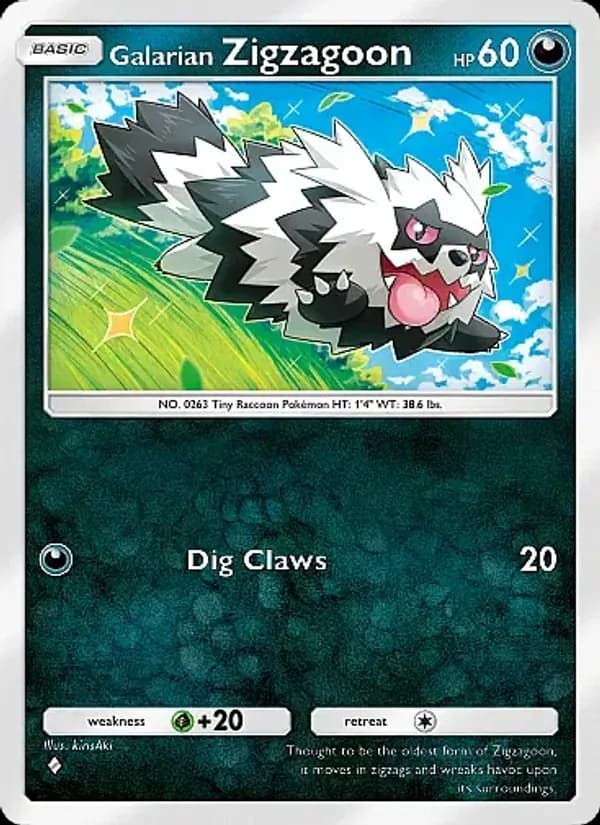 Galarian Zigzagoon card in English