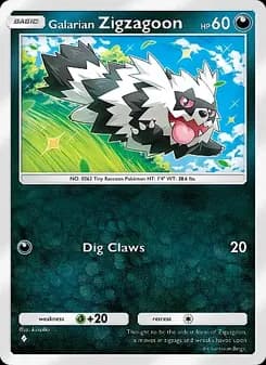 Galarian Zigzagoon card in English