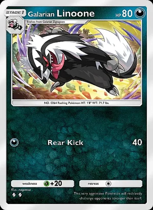 Galarian Linoone card in English