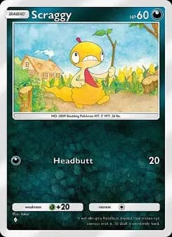 Scraggy card in English