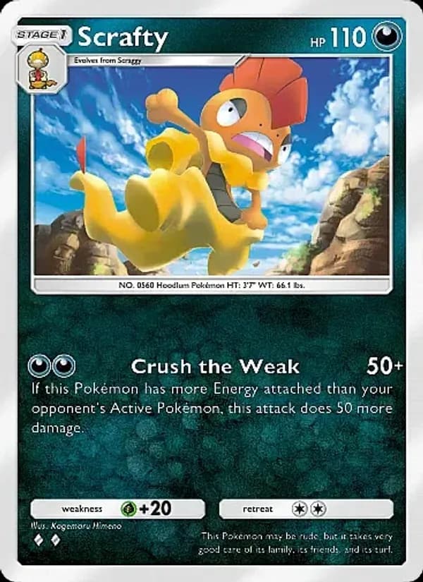 Scrafty card in English