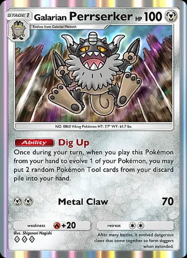 Galarian Perrserker card in English