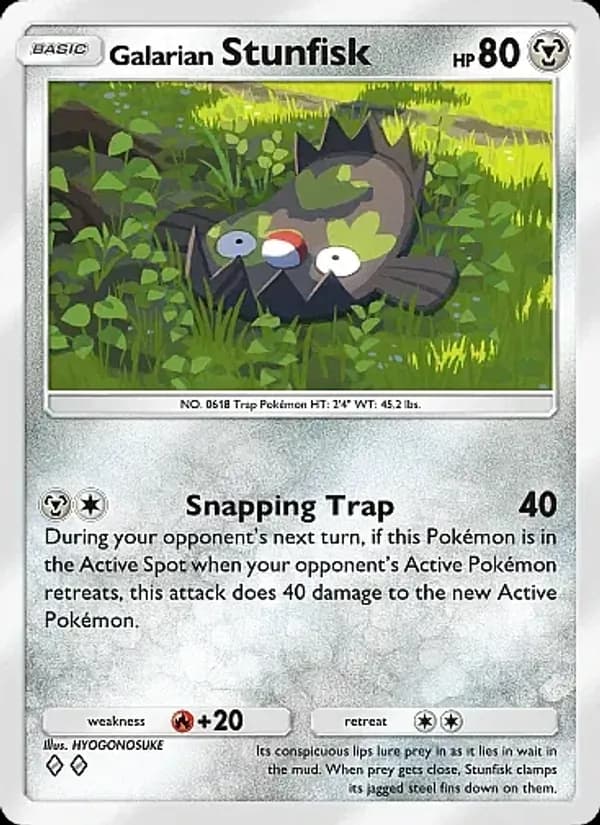 Galarian Stunfisk card in English