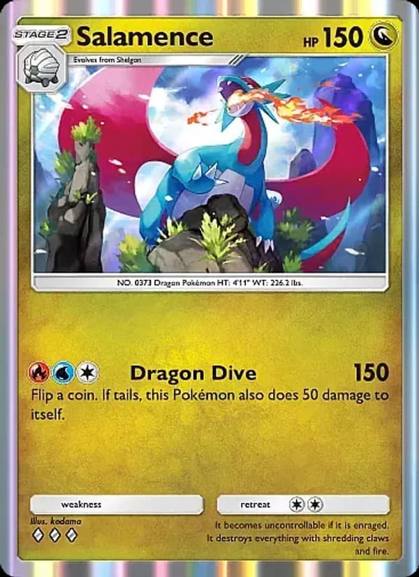 Salamence card in English