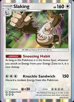 Slaking card in English