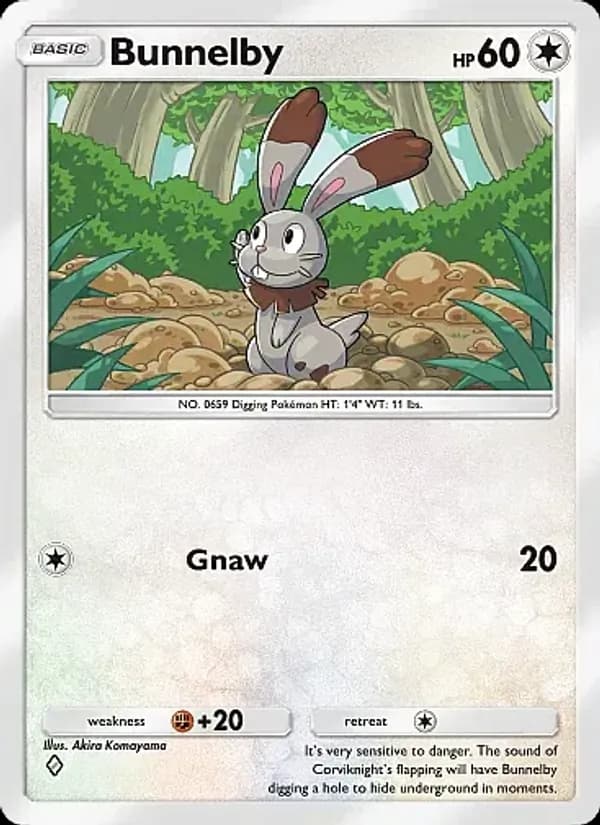 Bunnelby card in English