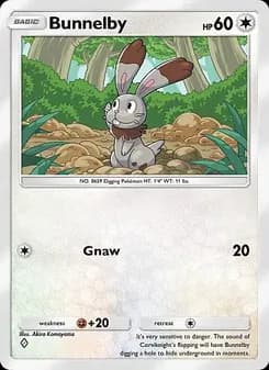 Bunnelby card in English
