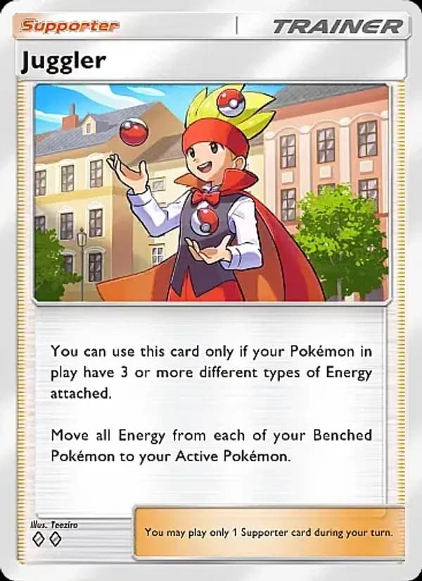 Juggler card in English