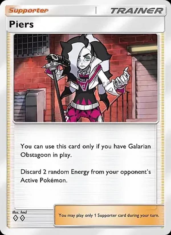 Piers card in English