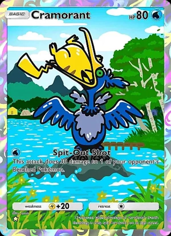 Cramorant card in English
