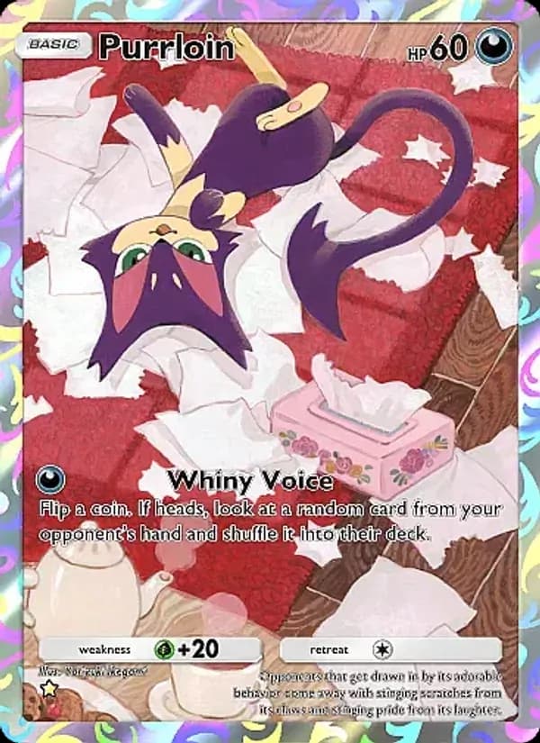 Purrloin card in English