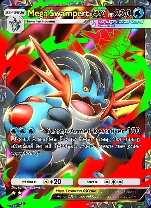 Mega Swampert ex card in English
