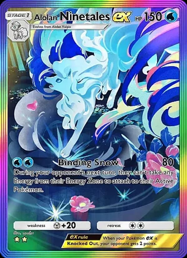 Alolan Ninetales ex card in English