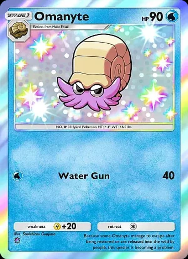 Omanyte card in English