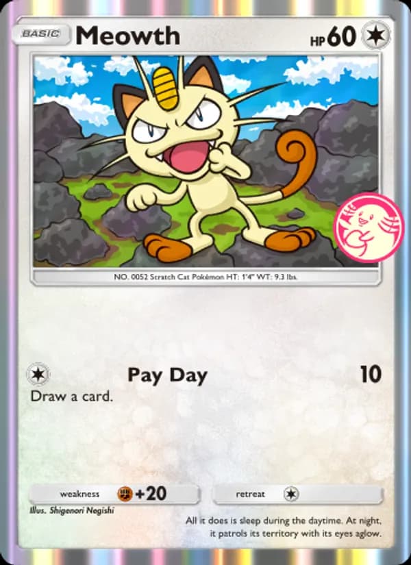 Meowth card in English