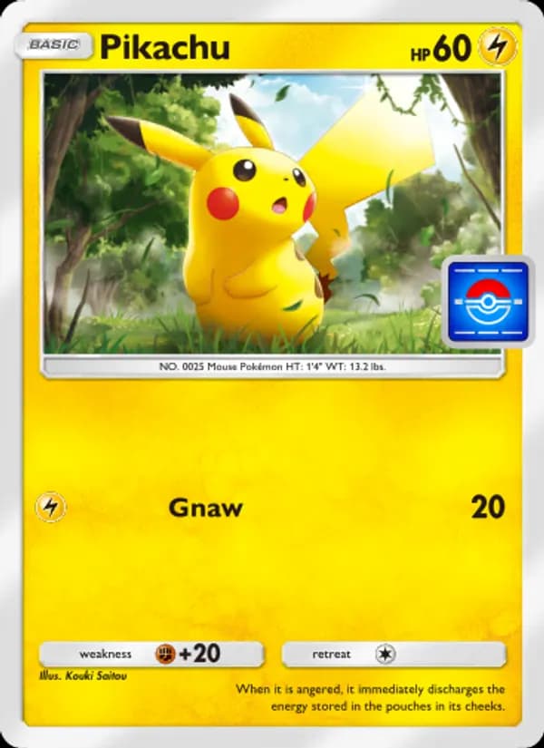 Pikachu card in English