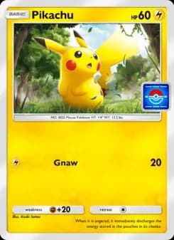 Pikachu card in English