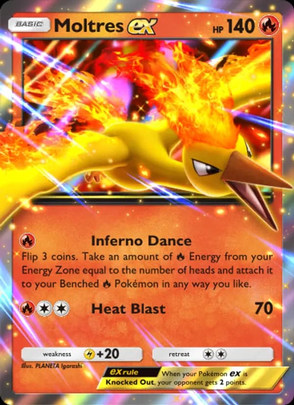 Moltres ex card in English