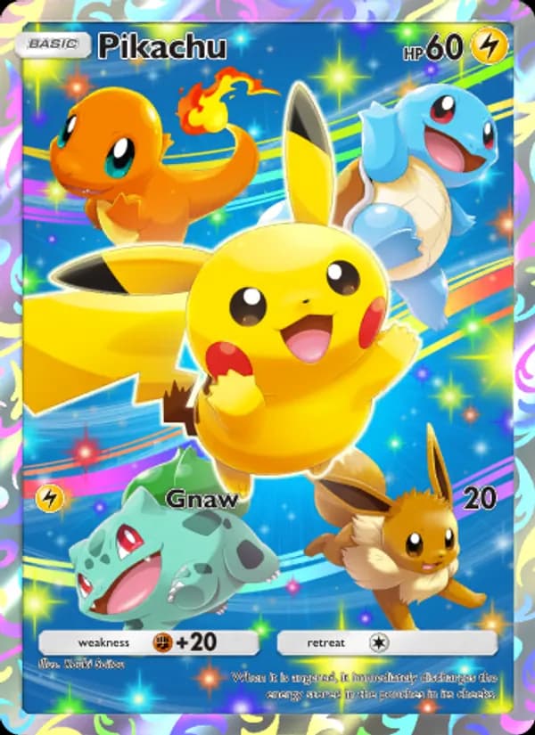 Pikachu card in English